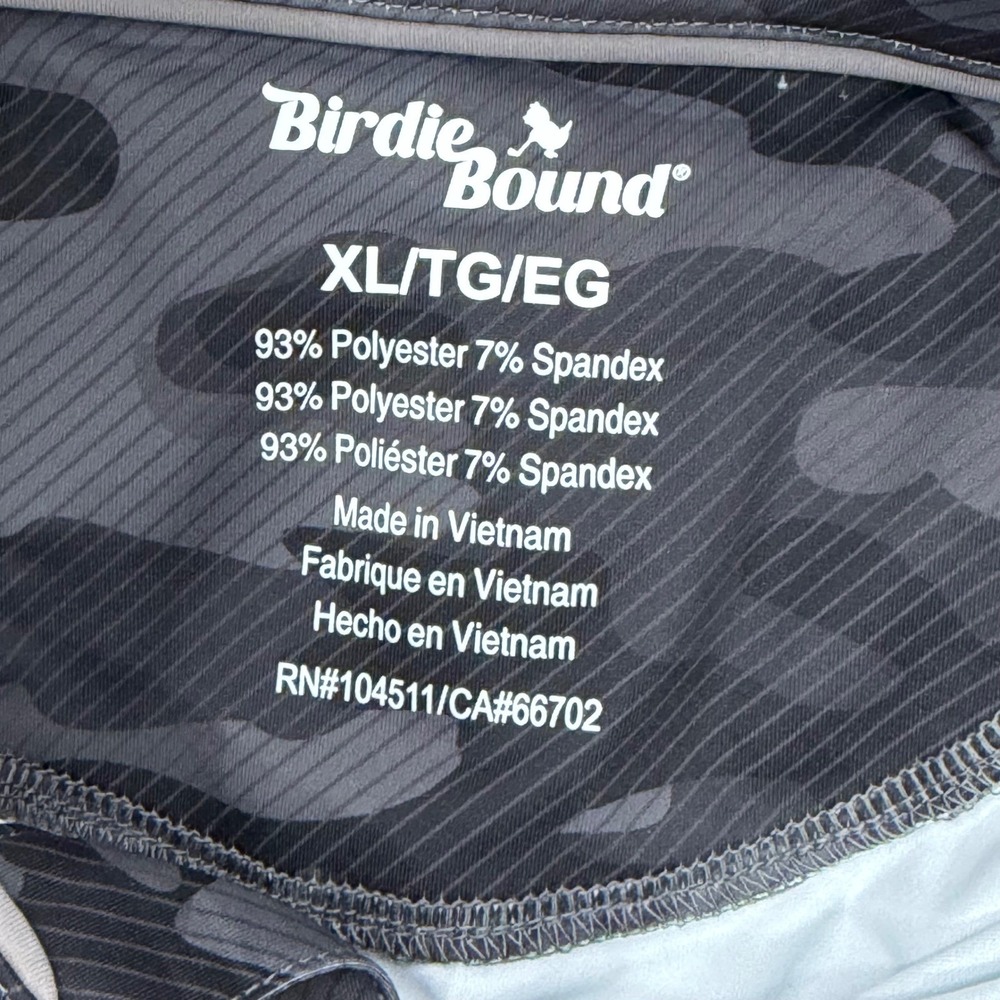 Birdie Bound Polo Shirt Men XL Grey Camo Performance Golf Active Short Sleeve - Picture 4 of 5
